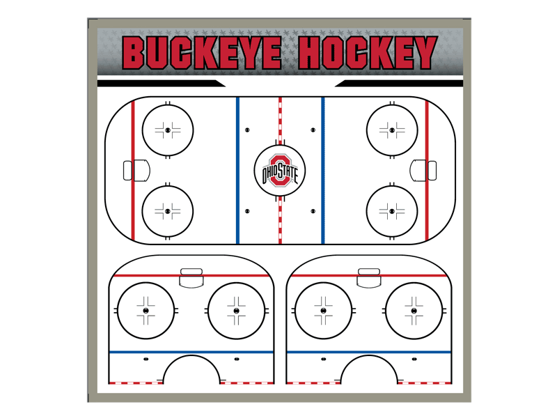 hockey rink board dry erase one full court two half