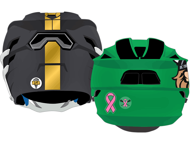 custom memorial lacrosse helmet sticker cancer ribbon