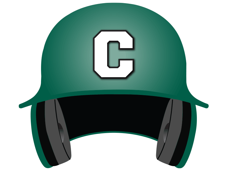 green batting helmet with C decal in white