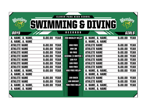 Clover Park Snap In Record Board for Swimming