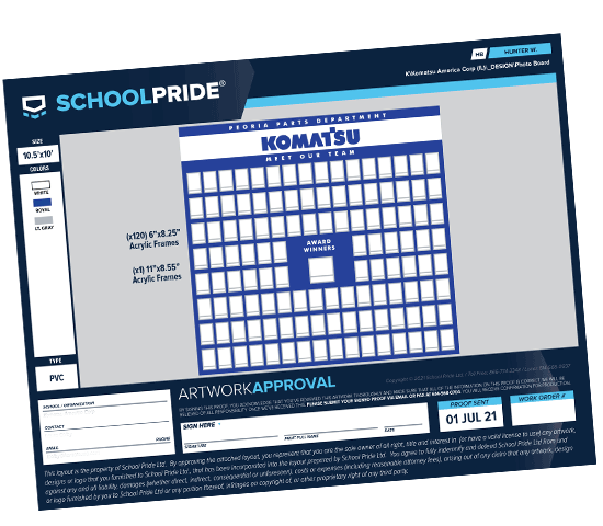 schoolpride® corporate photo board proof