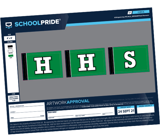 schoolpride® HHS field runner artwork proof