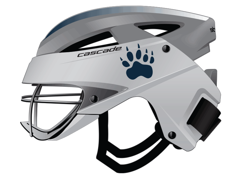 lacrosse helmet cascade lx paw print blue decal