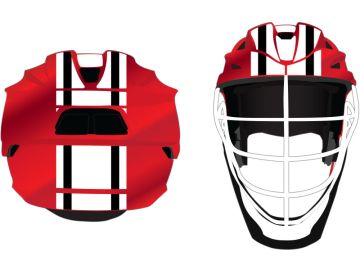 white black wide lacrosse helmet stripe red helmet