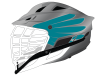 small teal oregon style lacrosse helmet wing multi panel gray helmet