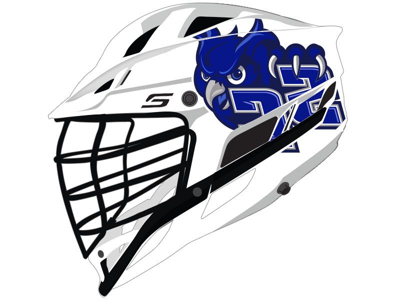 blue owl lacrosse decal white helmet