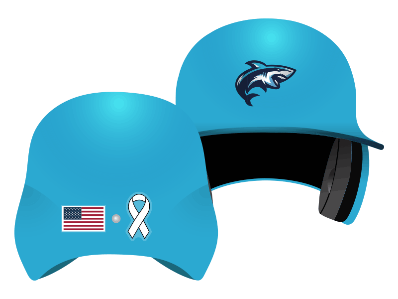 proper use of cancer ribbon on blue helmet