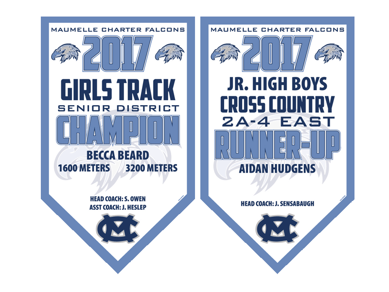 2017 Girls Track Championship Banners maumelle charter