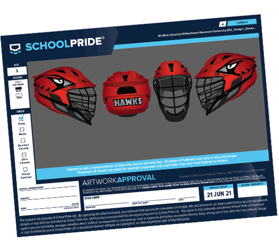 schoolpride® oversized cardinal lacrosse decal artwork proof