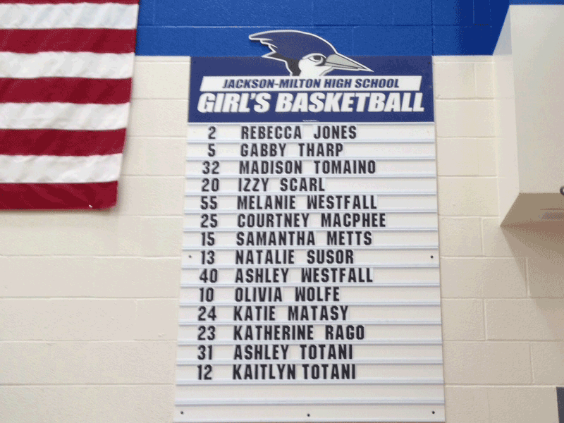 jackson milton girls basketball roster board