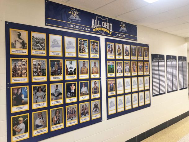 JMU outdoor track record board aluminum