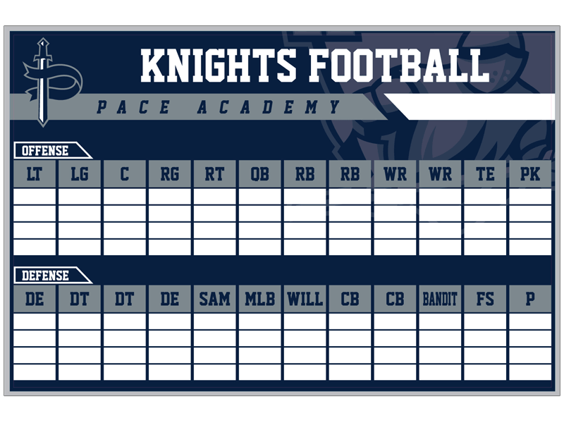 knights football pace academy depth chart