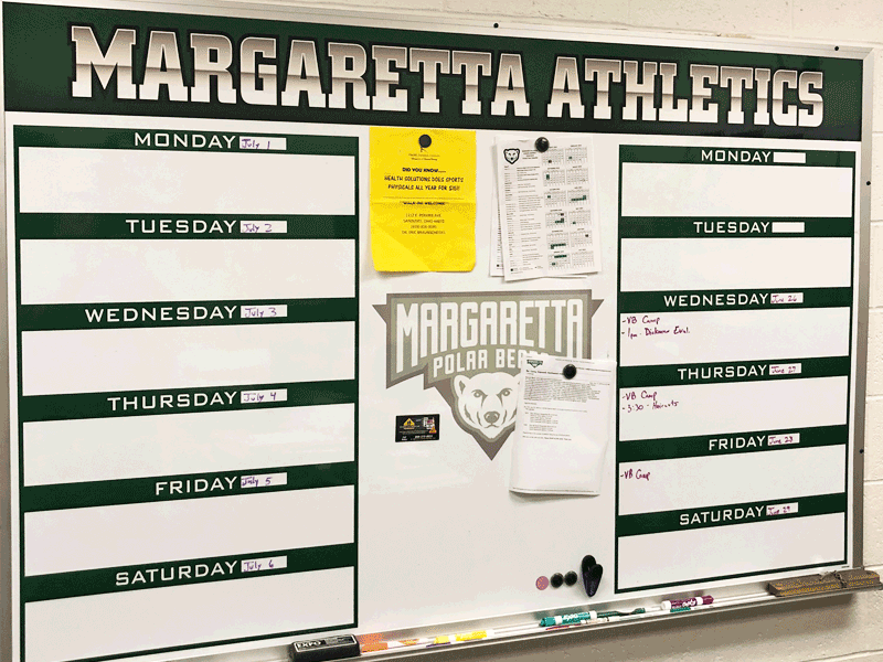 margaretta athletics two week calendar board