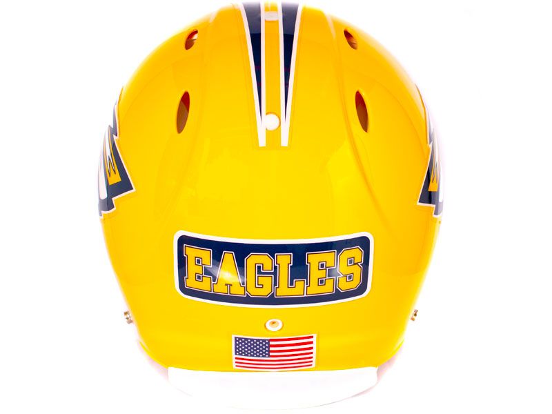 eagles 2d back name decal on yellow football helmet