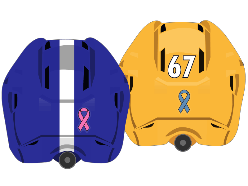Hockey cancer ribbons stickers