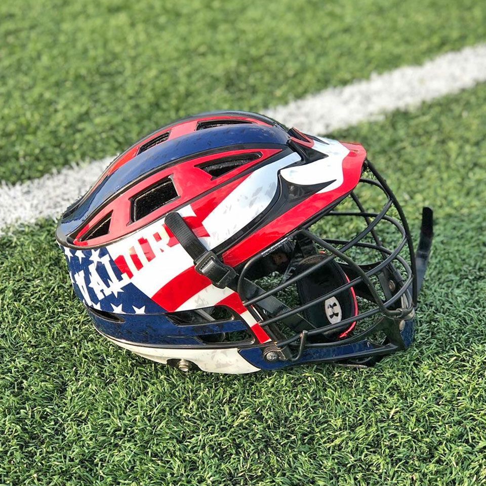 valor lacrosse wrap in red white and blue