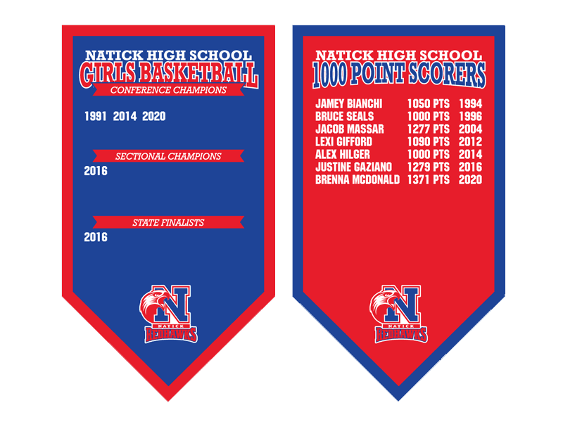 basketball add a year banner and 1000 point scorer banner