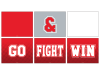 go fight win cheer red & white signs