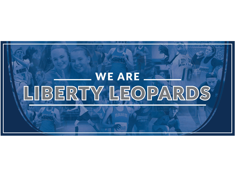 liberty leopards graphic wall with student photos