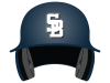  blue batting helmet with SB decal in white