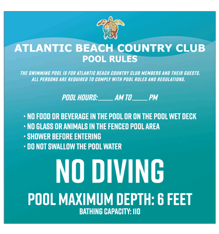 pool rules sign