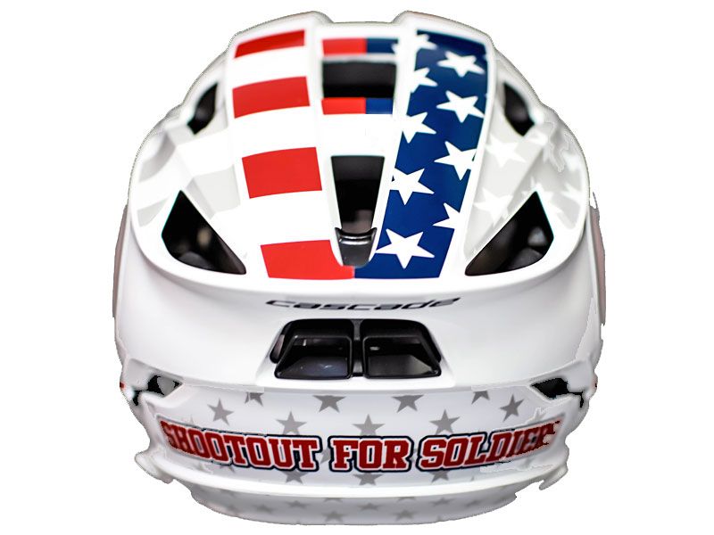 american flage mohawk decals white lacrosse helmet