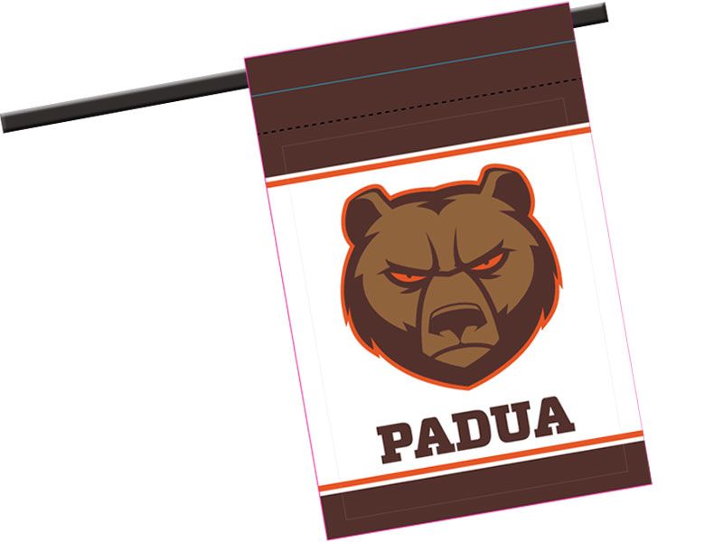 padua house flag with mascot