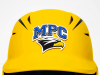  yellow batting helmet with MPC 3d decal in white blue black yellow