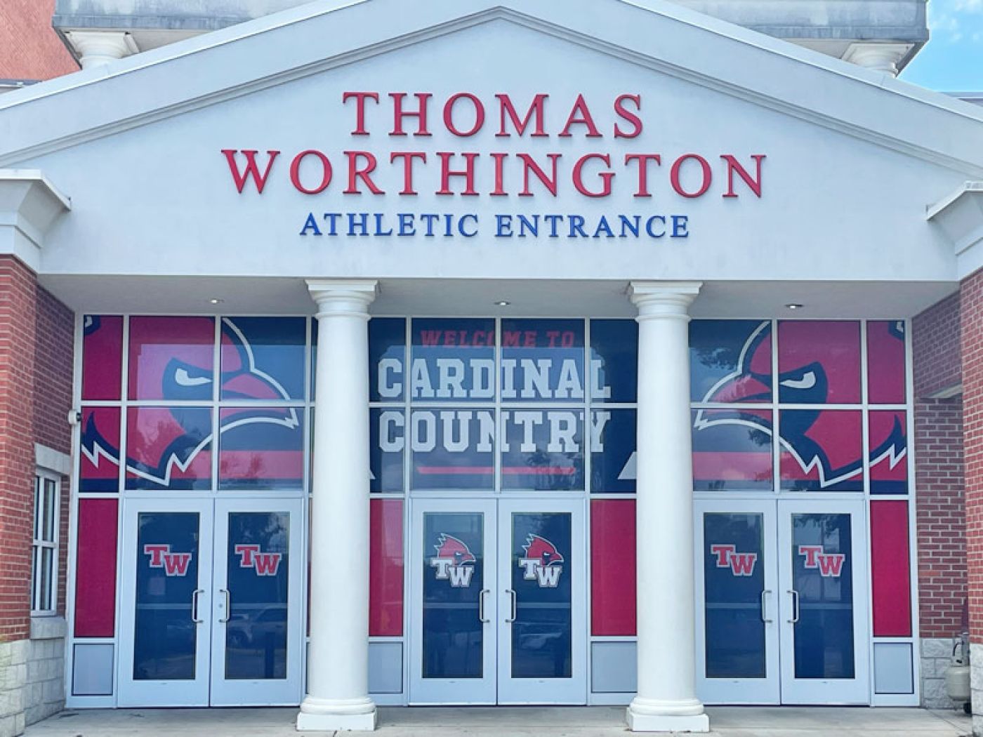 Thomas Worthington Stadium Rebranding Window Film Project