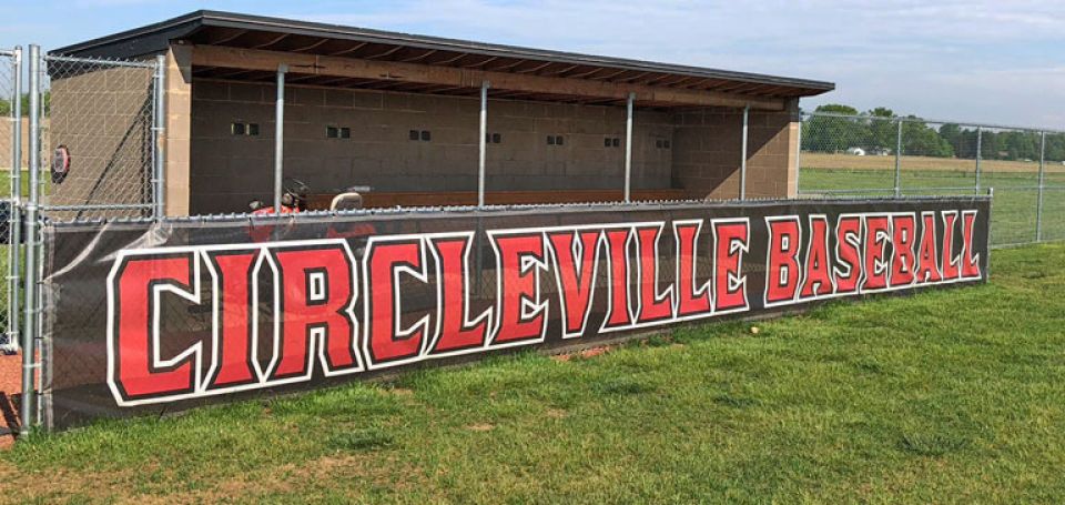 circleville baseball printed mesh dugout banner