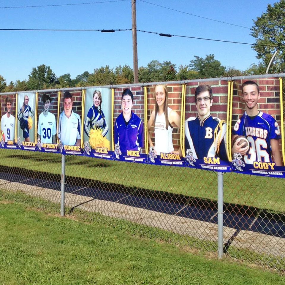 senior athlete banners fence