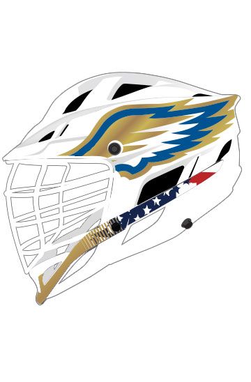 gold teal white lacrosse helmet wing white helmet