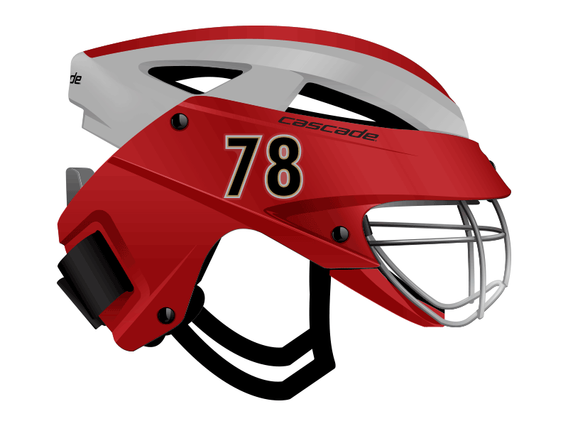 Women's Lacrosse Number Sticker LX Helmet