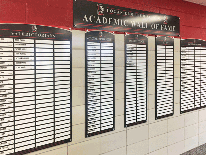 academic hall of fame with multiple boards