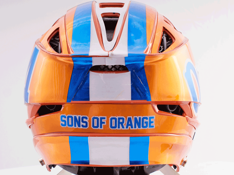 chrome sons of orange wide lacrosse helmet stripe orange helmet
